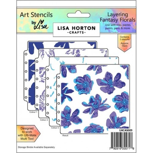 fantasy florals layering stencil set  - by lisa horton